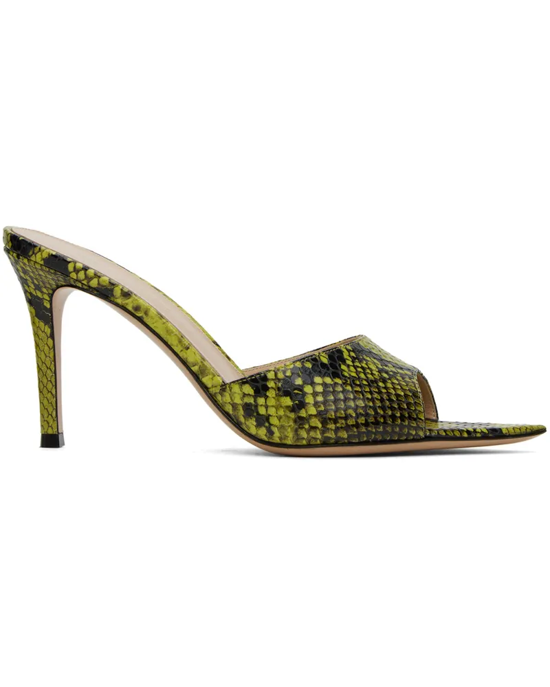 Gianvito Rossi SSENSE Exclusive Green & Black Heeled Sandals Pistacchio
