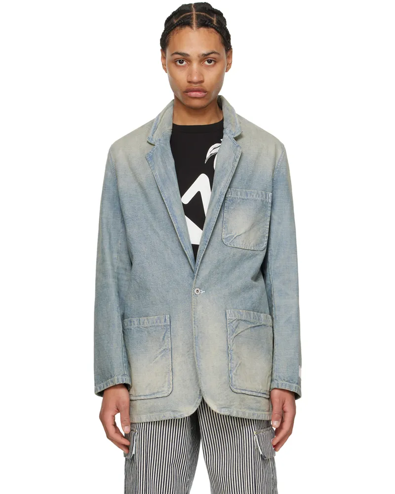 Kenzo Blue Kenzo Paris Denim Blazer Stone