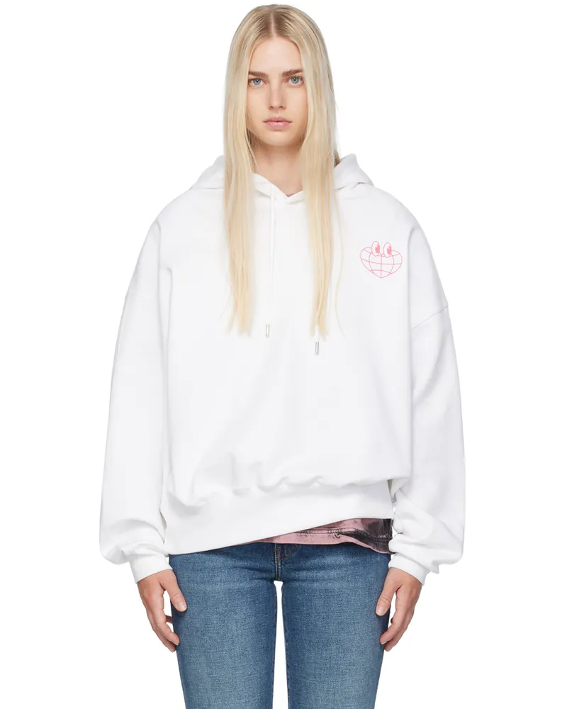 Moschino White Printed Hoodie 2002