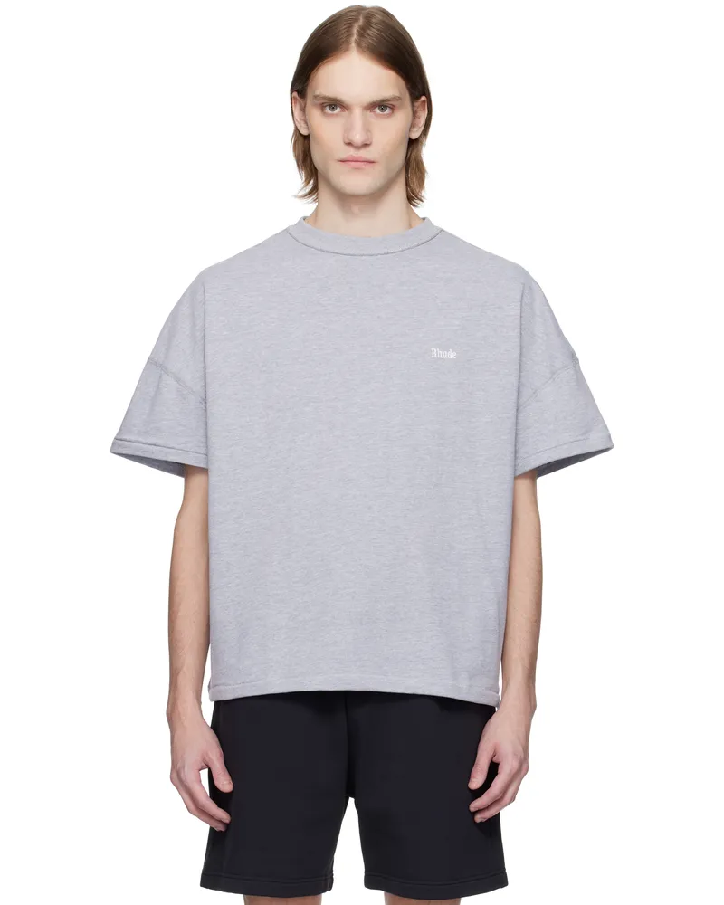 RHUDE Gray Classique Reverse T-shirt Heather