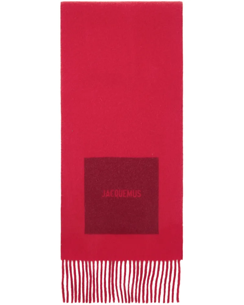 Jacquemus Red La Casa 'L'écharpe Rond Carré' Scarf 040