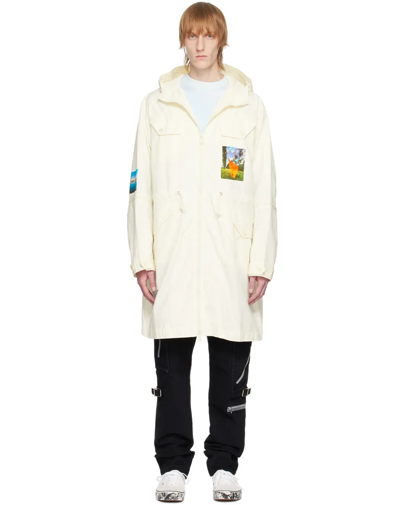 Undercover Off-White Printed Coat Ivory