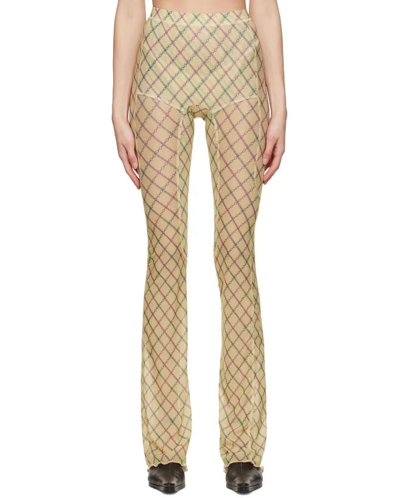Charlotte Knowles Yellow Polyester Trousers Yellow