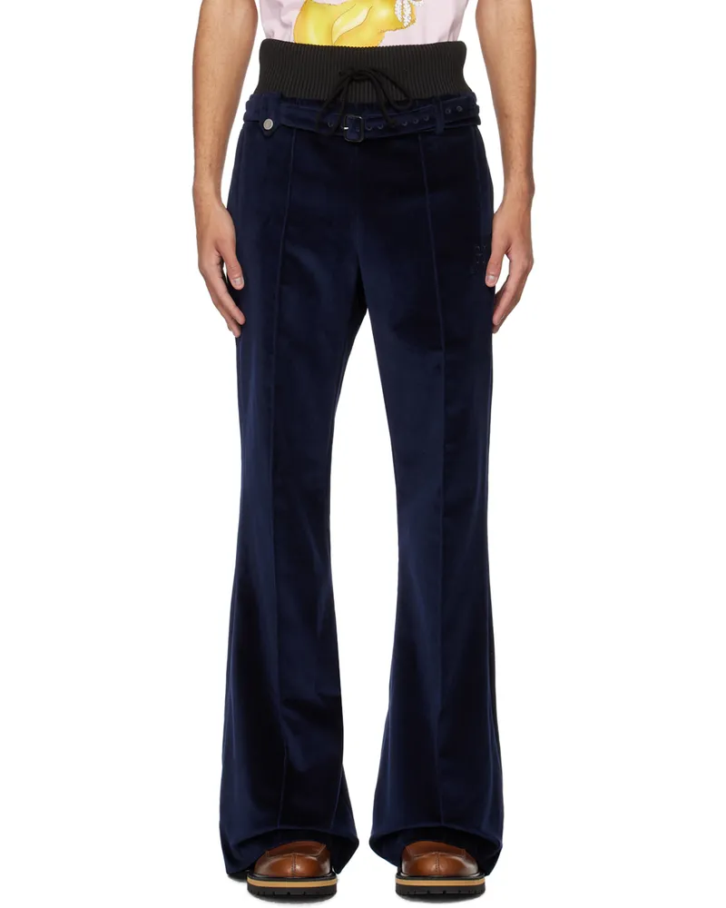 Egonlab Black & Navy Tailored Track Pants Black