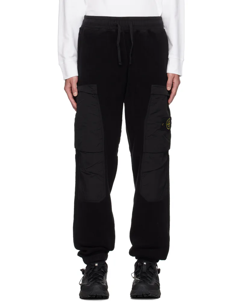 Stone Island Black Paneled Sweatpants V0029