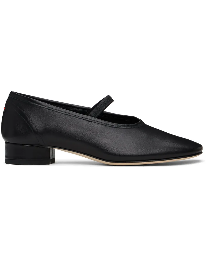 aeyde Black Pippa Leather Ballerina Flats Black