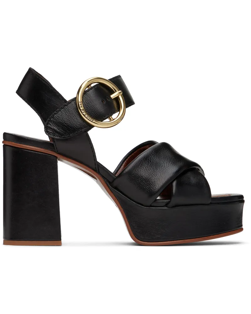 See by Chloé Black Lyna Platform Heeled Sandals 999
