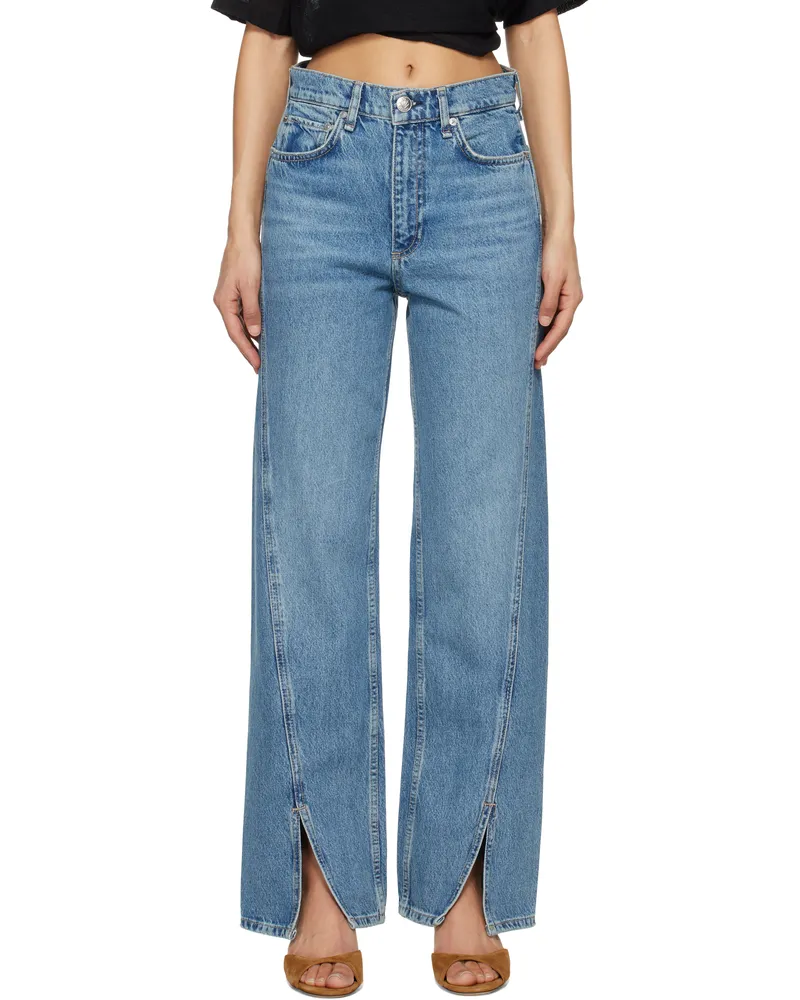 Rag & Bone Blue Loose Shea High-Rise Jeans Astoria