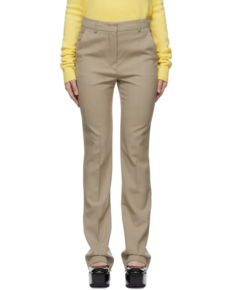 SPORTMAX Tan Pure Wool Simone Trousers 006