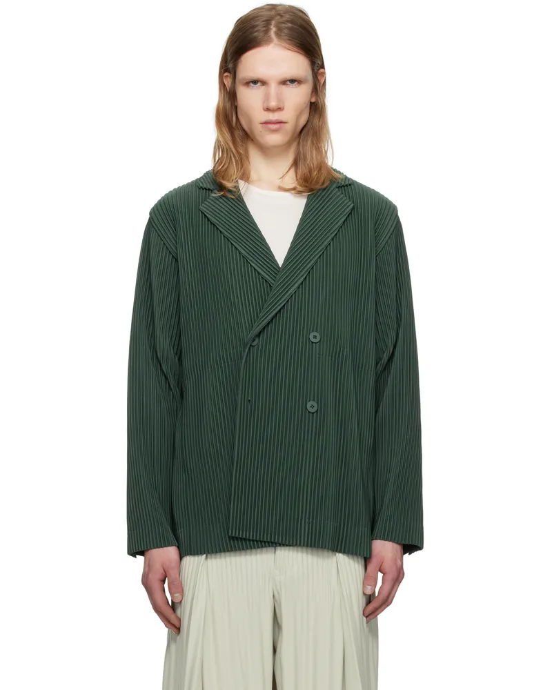 Issey Miyake Green Tailored Pleats 1 Blazer 68-evergreen