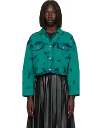 MSGM SSENSE Exclusive Blue Denim Jacket Peacock