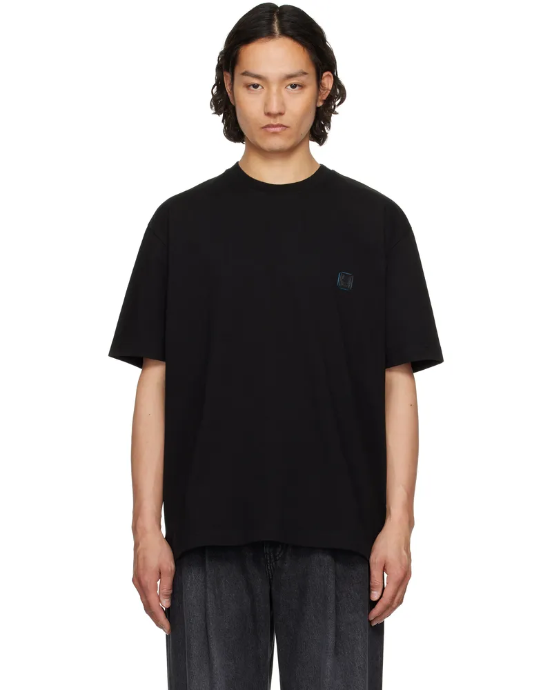 SOLID HOMME Black Snow Mountain Back Logo T-shirt 661b