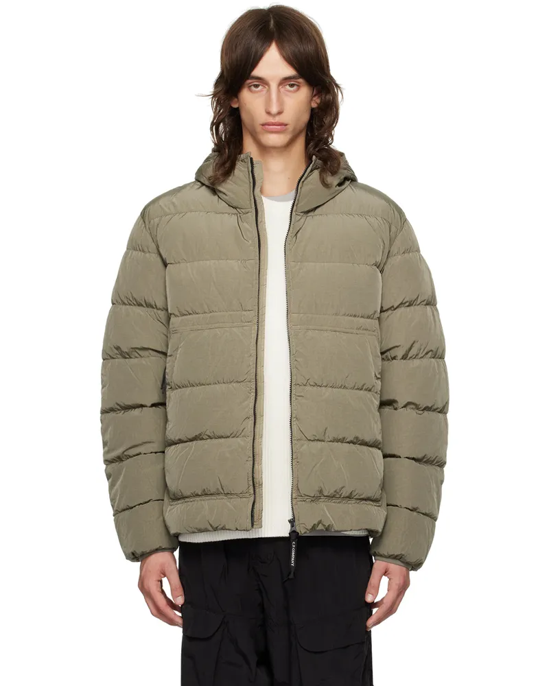 C.P. Company Taupe Chrome-R Goggle Down Jacket 359