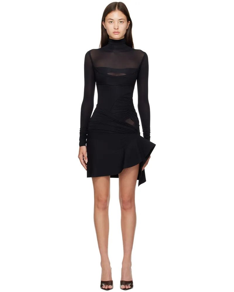 Thierry Mugler Black Paneled Minidress 1999