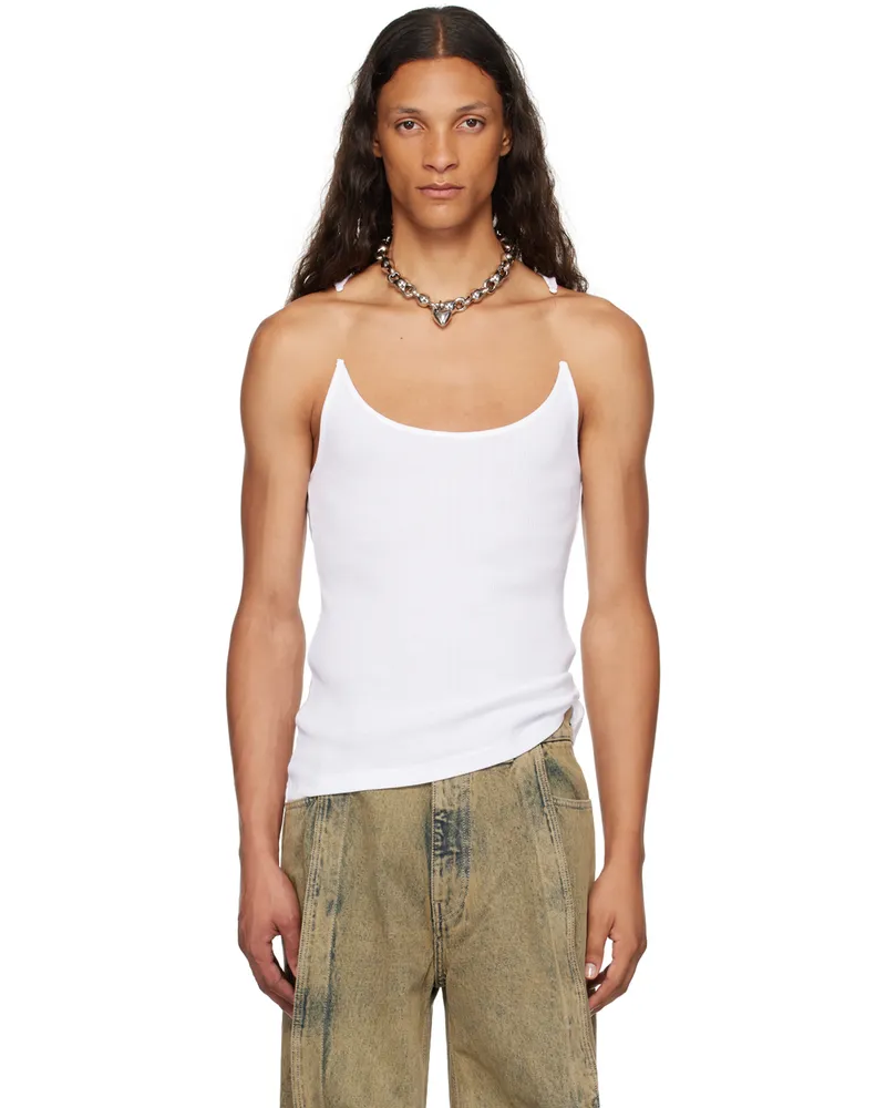 Y/PROJECT White Invisible Strap Tank Top Optic