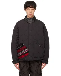 Andersson Bell Black Nordic Knitted Pocket Quilted Jacket Black