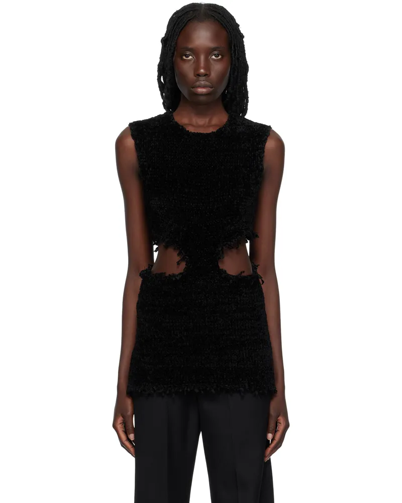 Jil Sander Black Cut Out Tank Top 001