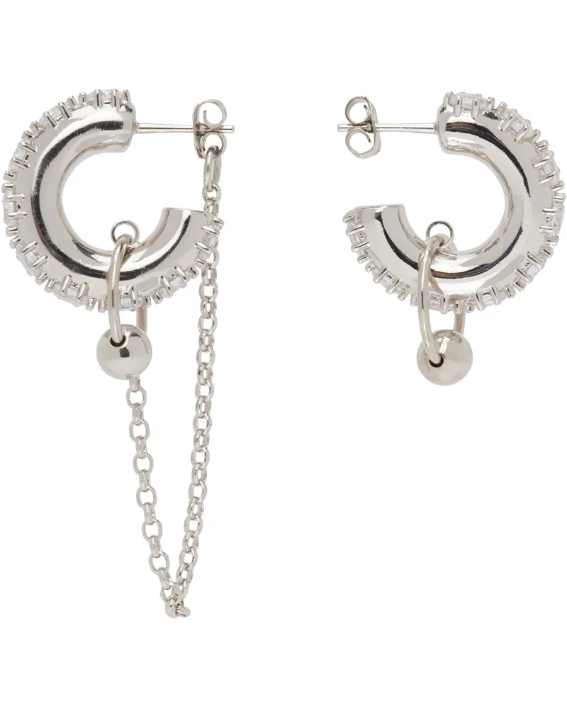Justine Clenquet Silver Penny Earrings Palladium