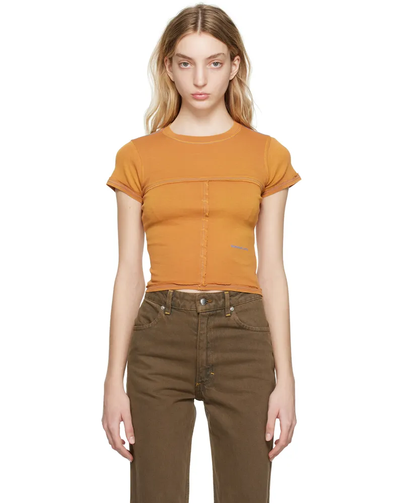 Eckhaus Latta Tan Lapped Baby T-Shirt Saffron