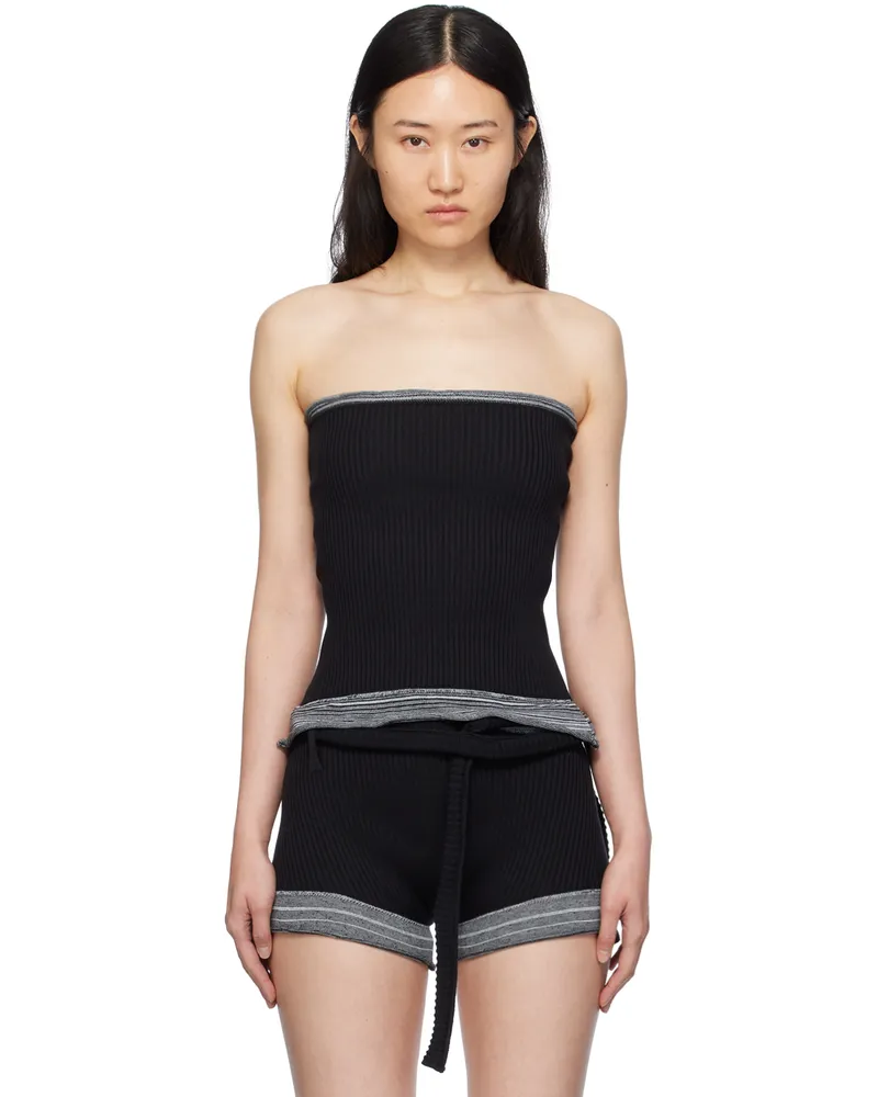 OTTOLINGER Black Fringes Tube Top Black