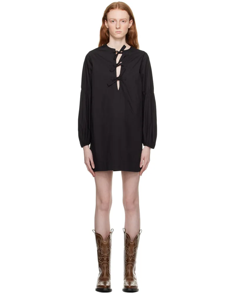 Ganni Black Bow Minidress 099