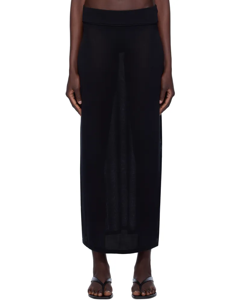 Totême Black Knit Maxi Skirt Black