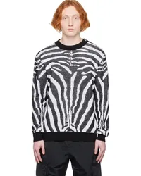 Balmain Black & Gray Zebra Sweater Eab