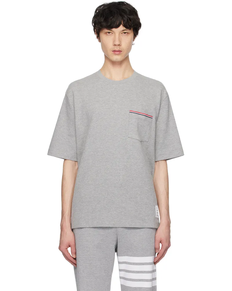 Thom Browne Gray Oversized Short Sleeve Pocket T-shirt 055