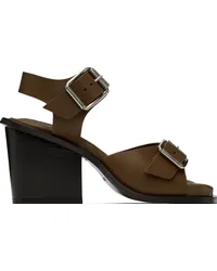 Christophe Lemaire Brown Square 80 Heeled Sandals Brdark