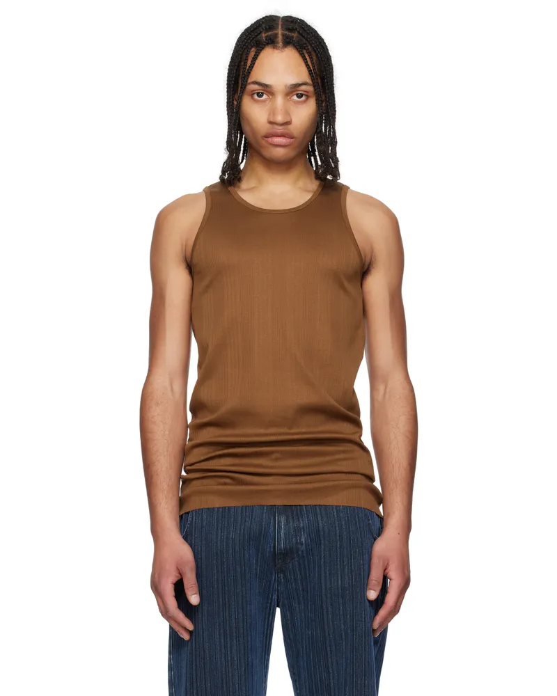RAINMAKER KYOTO Tan Random Rib Tank Top Brick