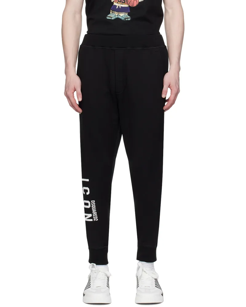Dsquared2 Black 'Icon' Ski Sweatpants 965