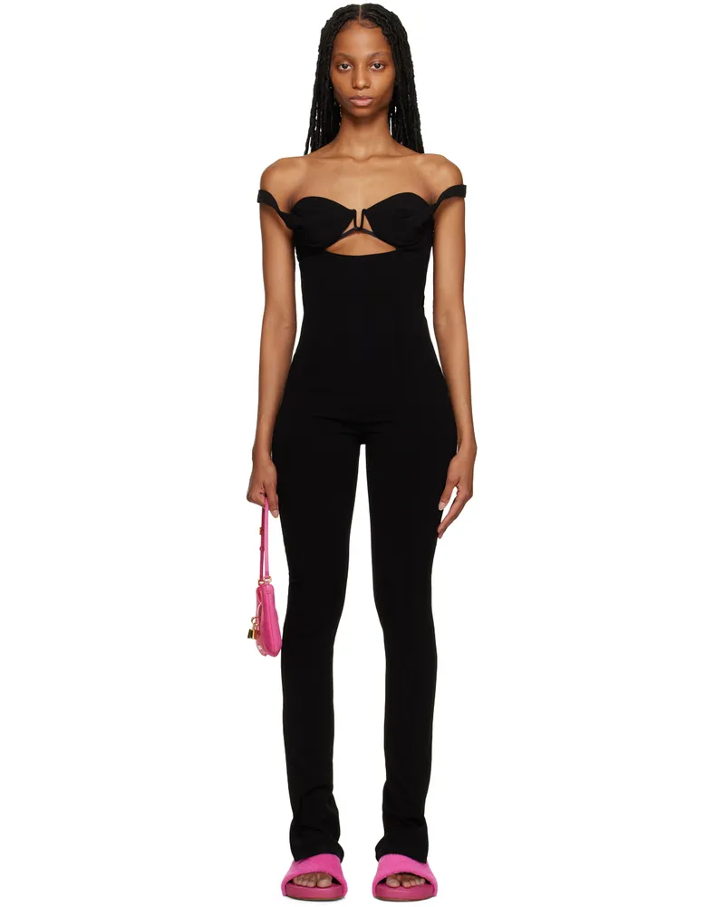 Jacquemus Black Le Raphia 'La Combinaison Bikini' Jumpsuit 990