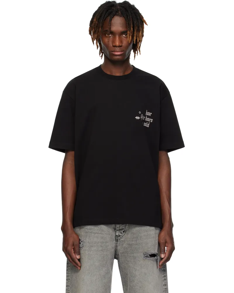 SOLID HOMME Black Embroidered T-shirt 632b