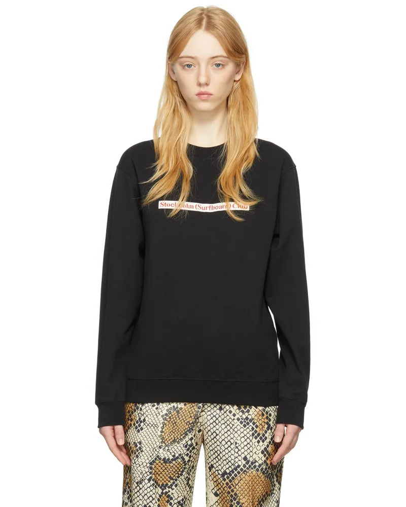 Stockholm (Surfboard) Club Black Cotton Sweatshirt Black