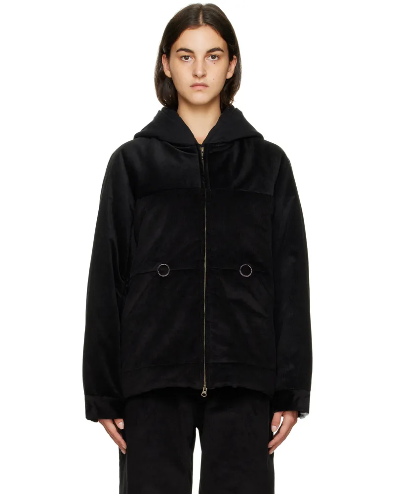 Bernhard Willhelm Black Ear Hoodie Black