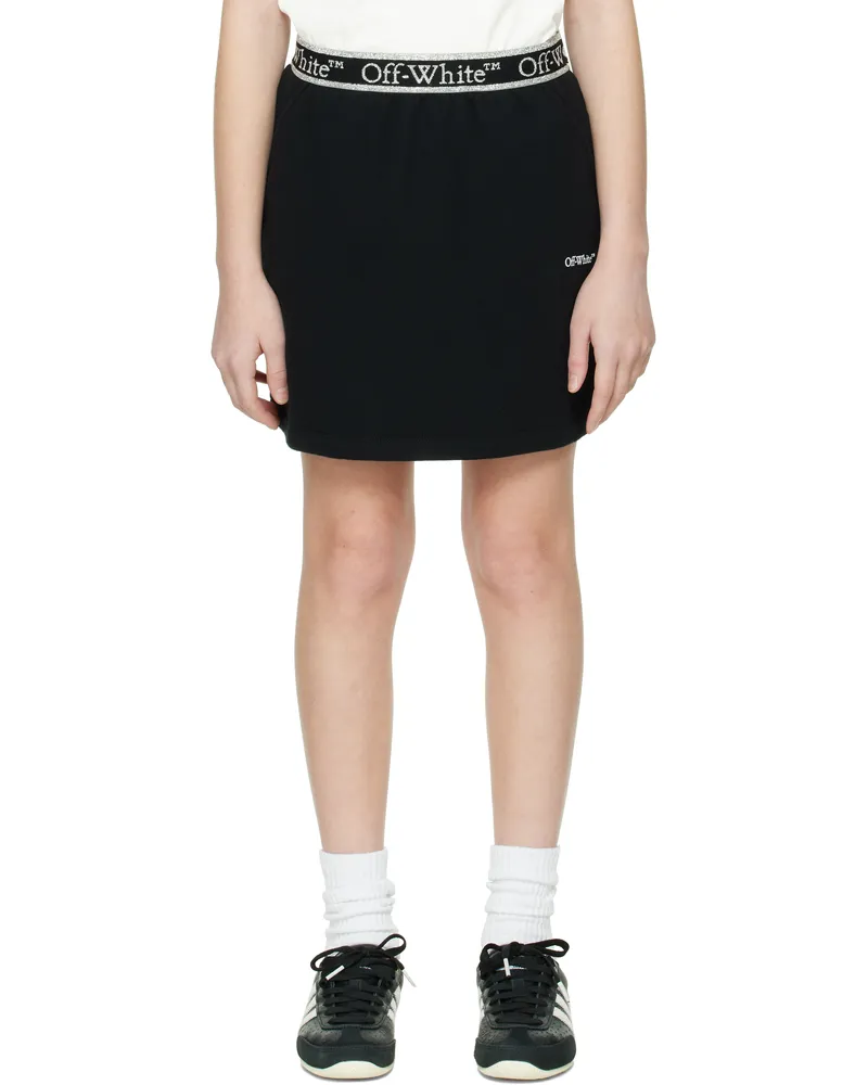 OFF-WHITE Kids Black Bookish Logo Band Skirt Black