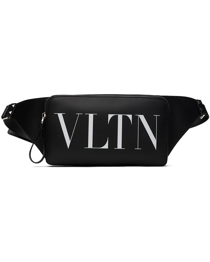 Valentino Garavani Black Leather VLTN Belt Bag Nero