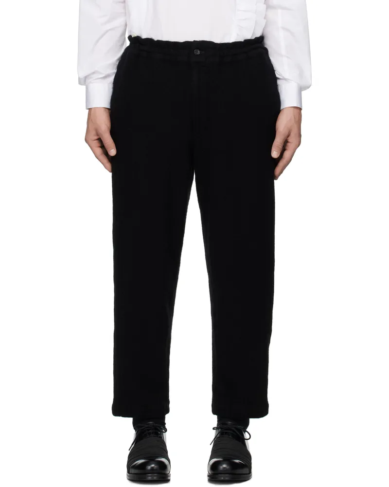 Comme des Garçons Black Tapered Wool Trousers 1