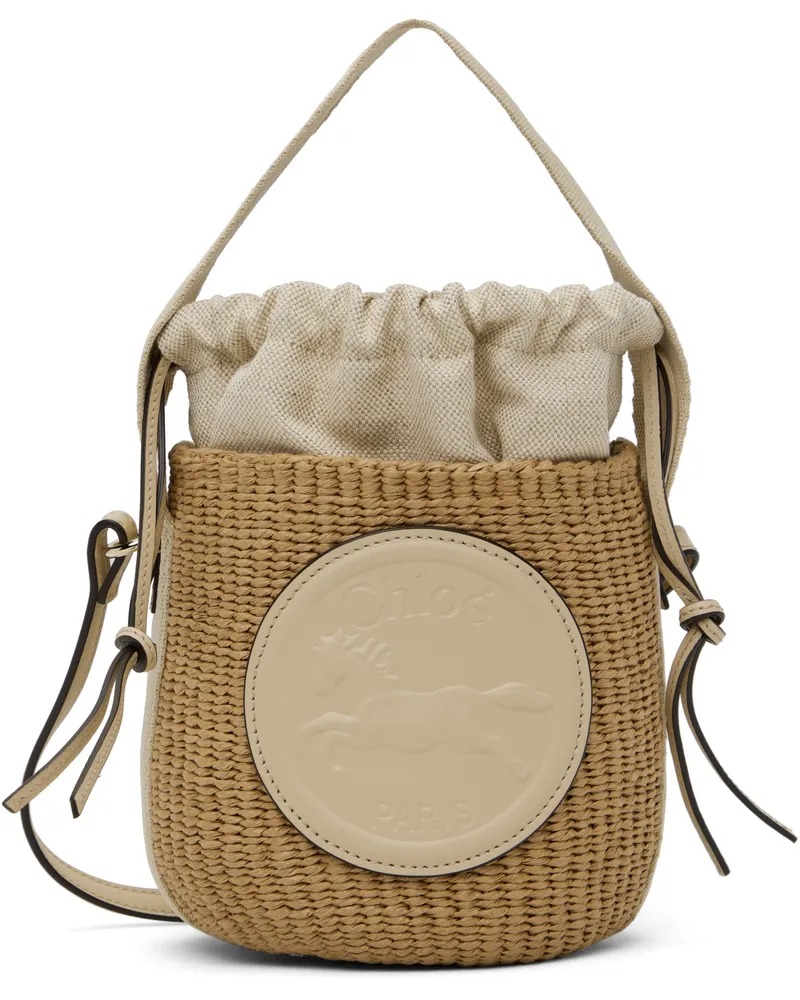 Chloé Beige Small Horse Medal Basket Bag 22j