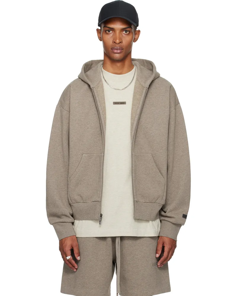 Fear of God Brown Classic Fit Fleece Zip-Up Hoodie Homestead