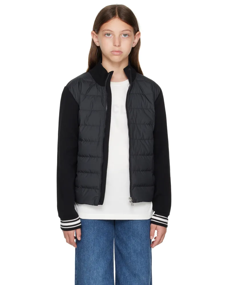 Moncler Big Kids Black Padded Zip-Up Cardigan 999