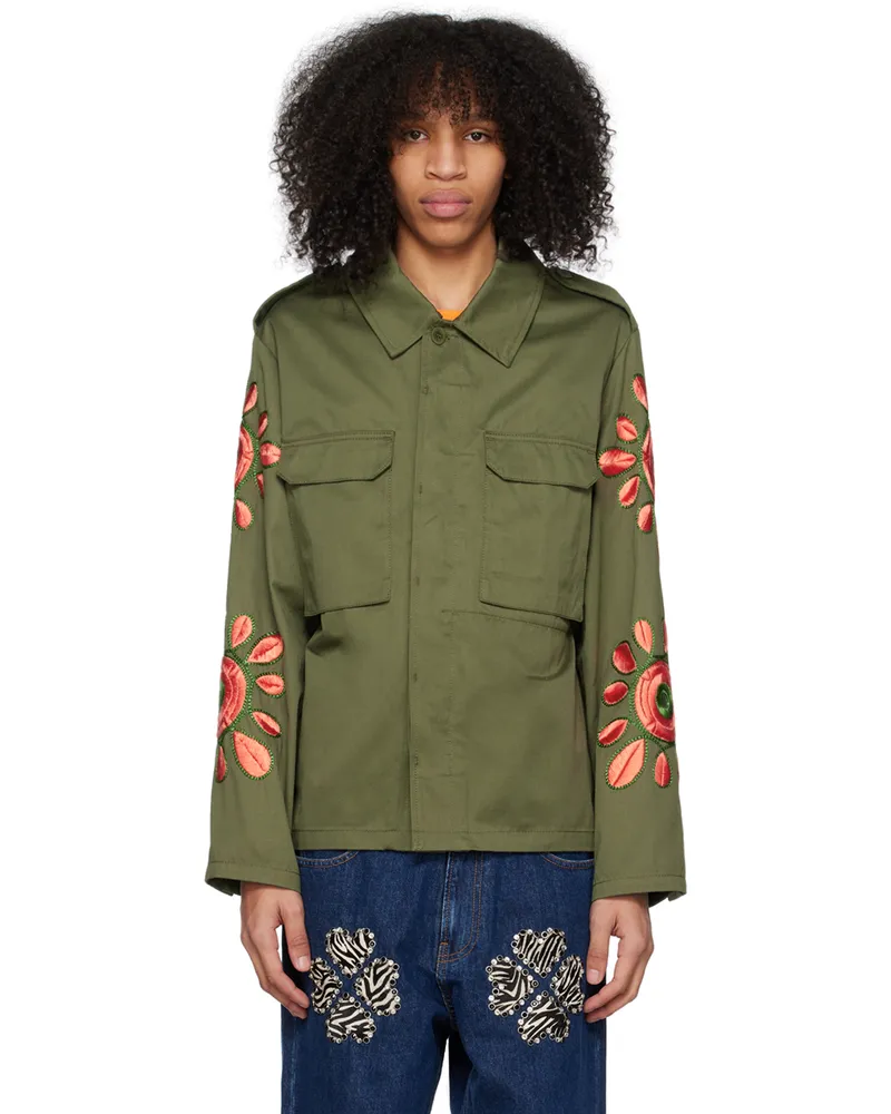 BLUEMARBLE Khaki Embroidered Jacket Kak