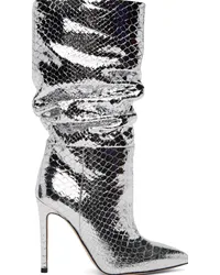 Paris Texas Silver Snake Slouchy Boots Silver