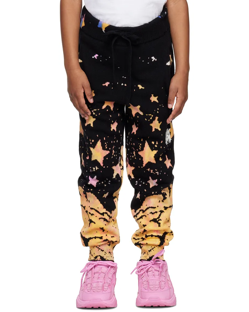 Amiri Kids Black Tie-Dye Moon Lounge Pants Multi