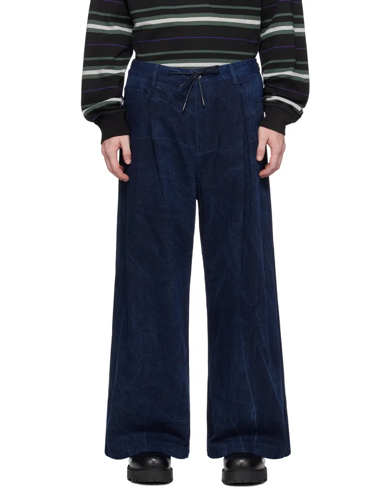 JUUN.J Indigo Oil-Washed Wide Jeans P