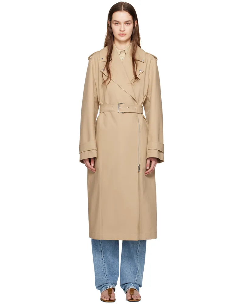 Totême Beige Notched Lapel Trench Coat 125