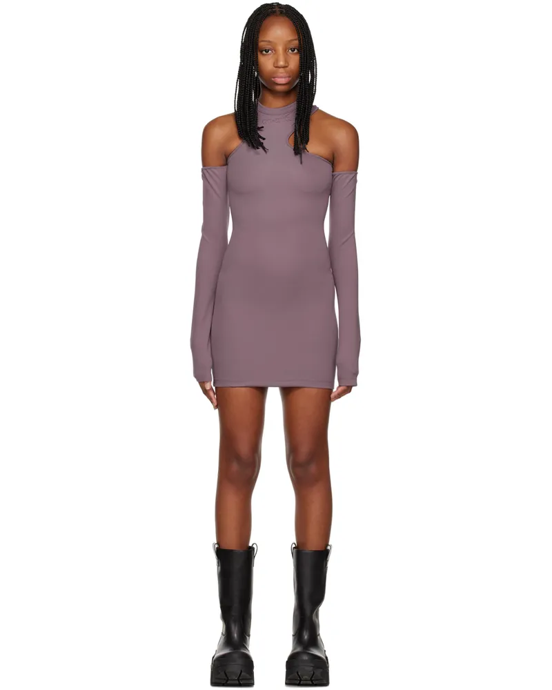 OFF-WHITE Purple Sleek Asymmetric Minidress Violet
