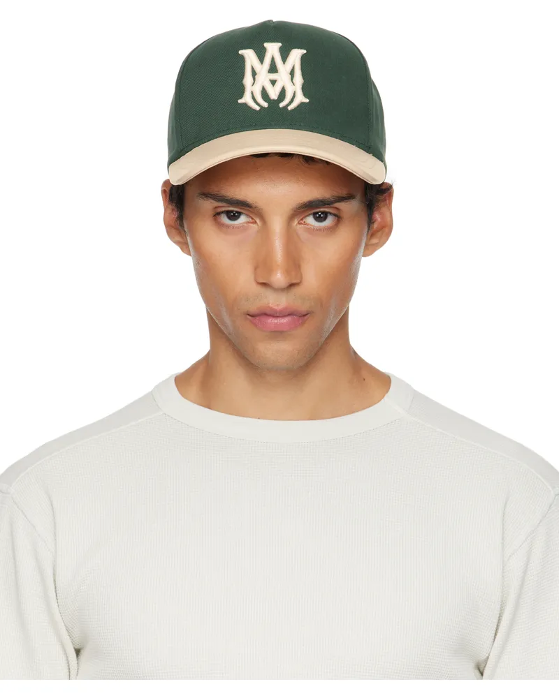 Amiri Green & Beige Two Tone Canvas Cap Dark