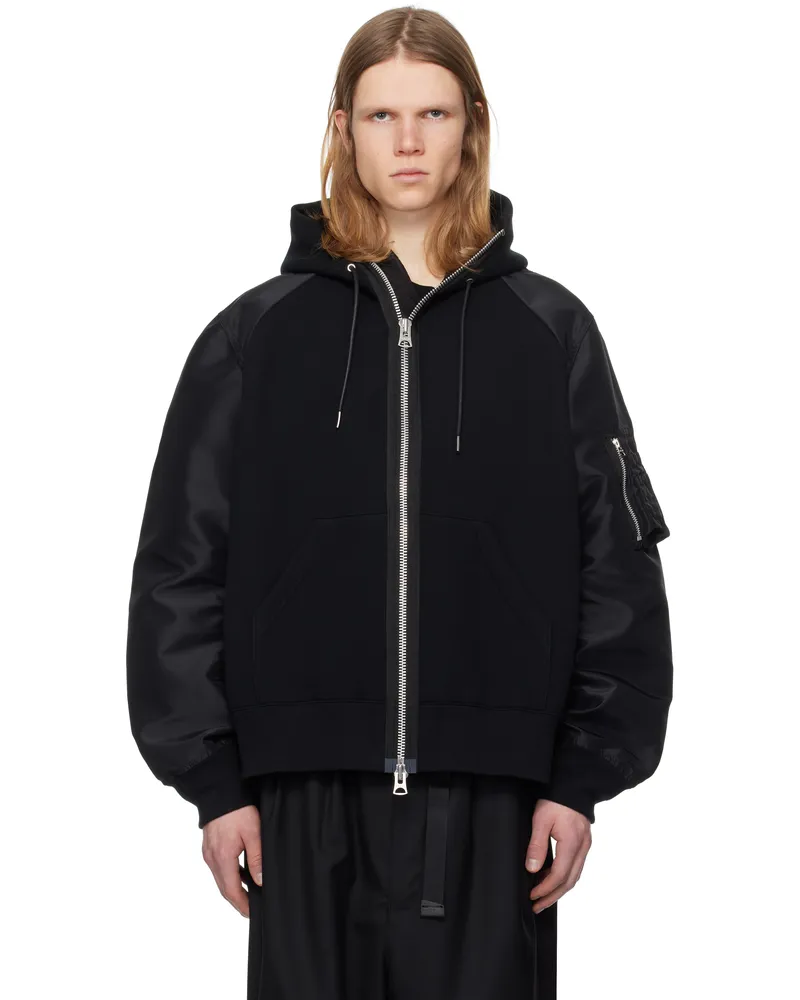 Sacai Black Sponge Sweat Hoodie 001