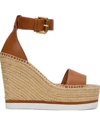 See by Chloé Tan Glyn Espadrille Heeled Sandals Tan